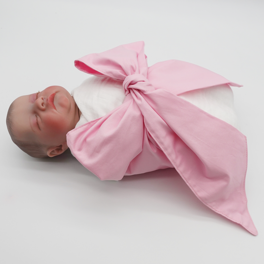 Newborn Swaddle Sash-Cotton Maternity Sash with Big Bowknot - Custom Sash for Baby Girls & Boys-Newborn Photography Plain