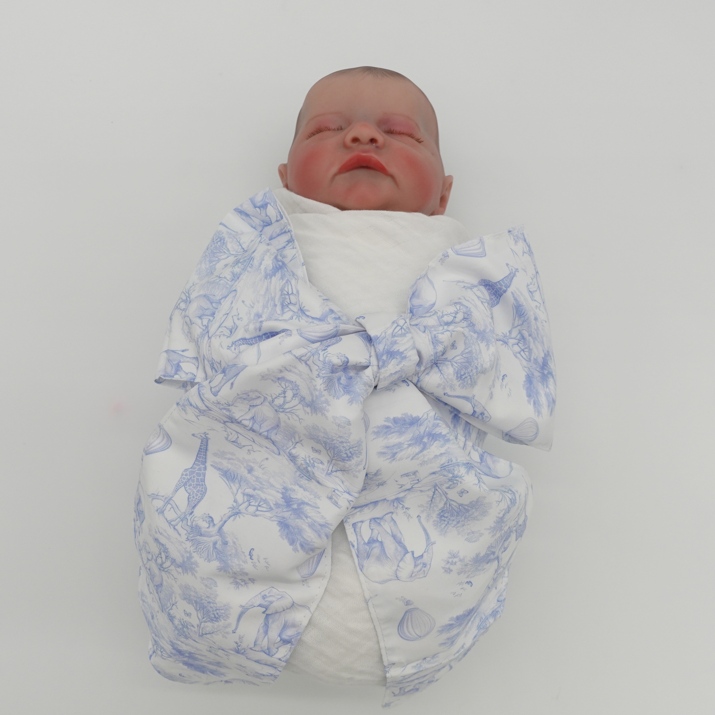 Newborn Swaddle Sash-Cotton Maternity Sash with Big Bowknot - Custom Sash for Baby Girls & Boys-Newborn Photography Toile de Jouy