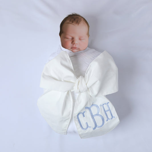 Personalized Newborn Swaddle Sash-Cotton Maternity Sash with Big Bowknot - Custom Sash for Baby Girls & Boys-Newborn Photography