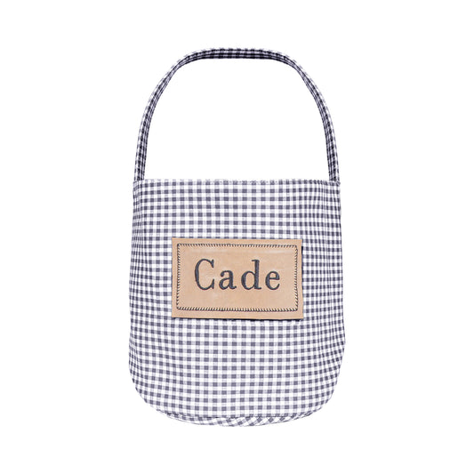 Personalized Halloween Easter  Candy Basket with Embroidered Name - Custom Gingham Halloween Basket- Trick or Treat Tote Bag