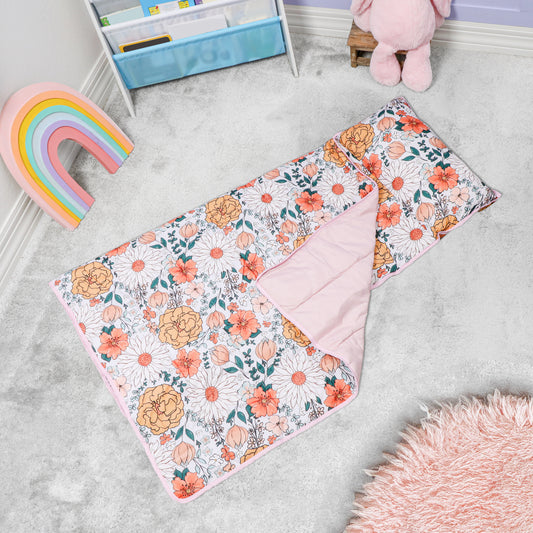 Toddler Nap Mat with Pillow & Blanket Large Portable Roll Up Nap Mats with Name Tag- Thick Kids Sleep Mat for Daycare, Preschool Travel and Camping