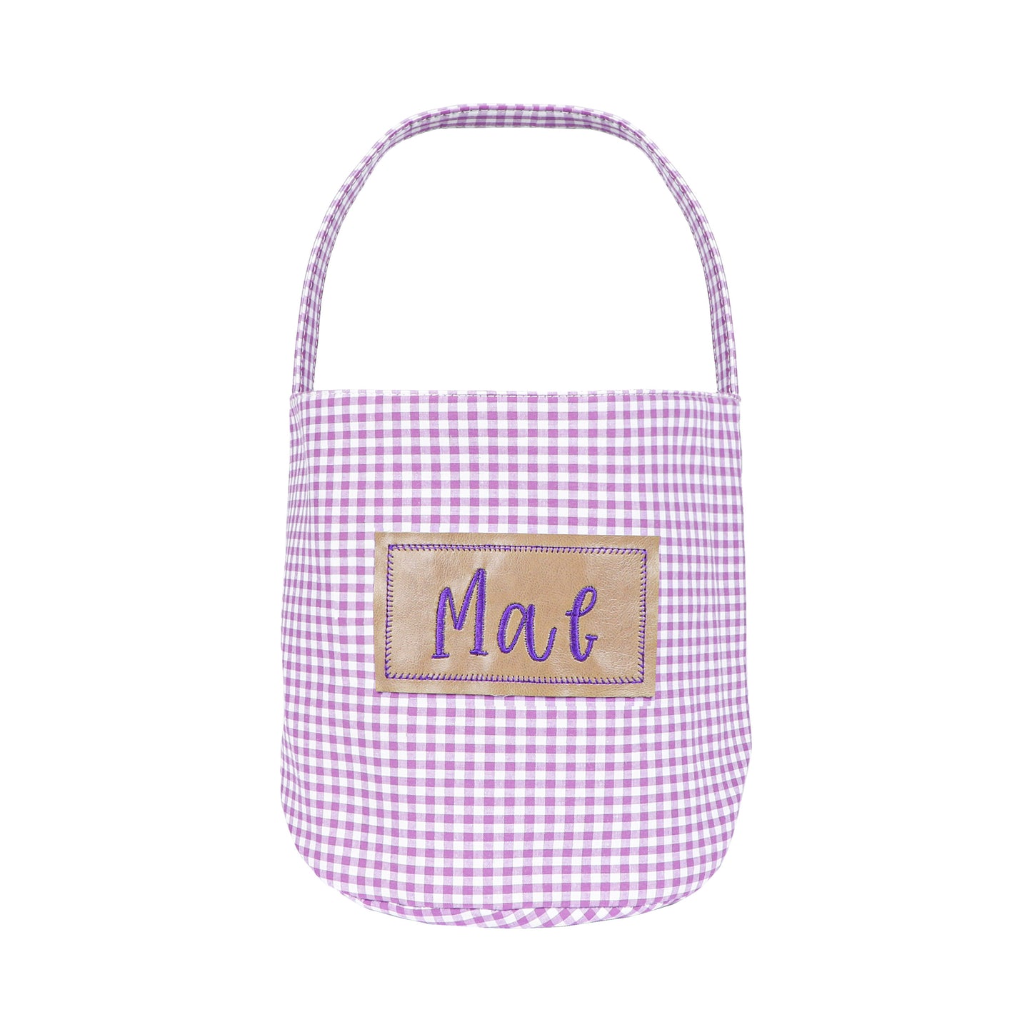 Personalized Halloween Easter Candy Basket with Embroidered Name - Custom Gingham Halloween Basket- Trick or Treat Tote Bag
