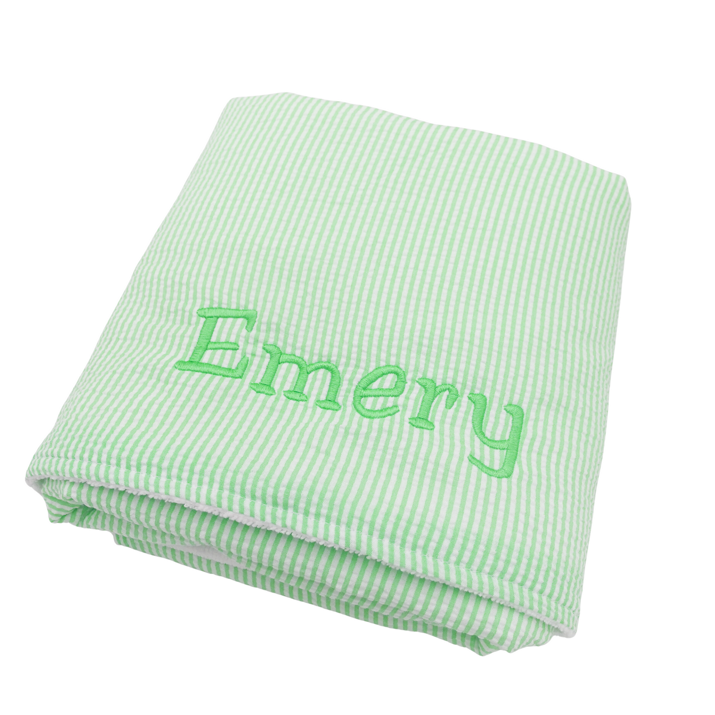 Personalized Gingham Towel, Kids Embroidered Towel, Toddler Seersucker Bath Towel, Kids Beach Towel, Children's Monogram Beach Towel