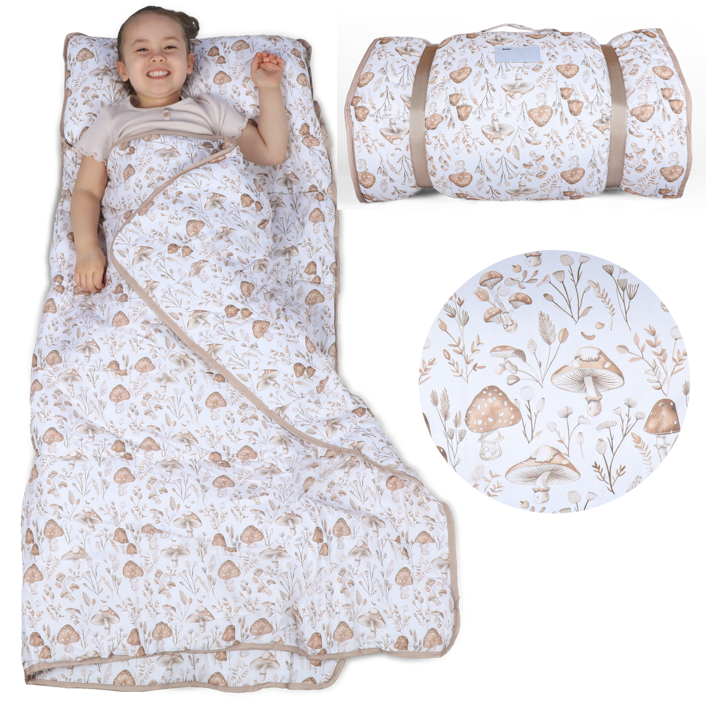 Personalized Toddler Nap Mat with Pillow and Blanket Kids Sleeping Bag for Boys and Girls Napmat with Custom Name Preschool Daycare Floral