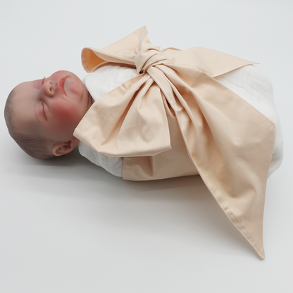 Newborn Swaddle Sash-Cotton Maternity Sash with Big Bowknot - Custom Sash for Baby Girls & Boys-Newborn Photography Plain