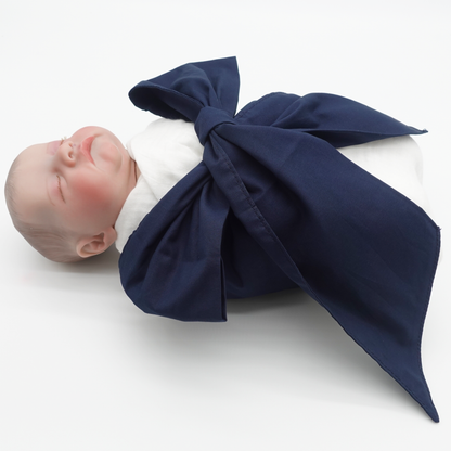 Newborn Swaddle Sash-Cotton Maternity Sash with Big Bowknot - Custom Sash for Baby Girls & Boys-Newborn Photography Plain
