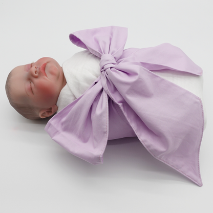 Newborn Swaddle Sash-Cotton Maternity Sash with Big Bowknot - Custom Sash for Baby Girls & Boys-Newborn Photography Plain