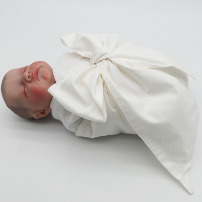 Newborn Swaddle Sash-Cotton Maternity Sash with Big Bowknot - Custom Sash for Baby Girls & Boys-Newborn Photography Plain