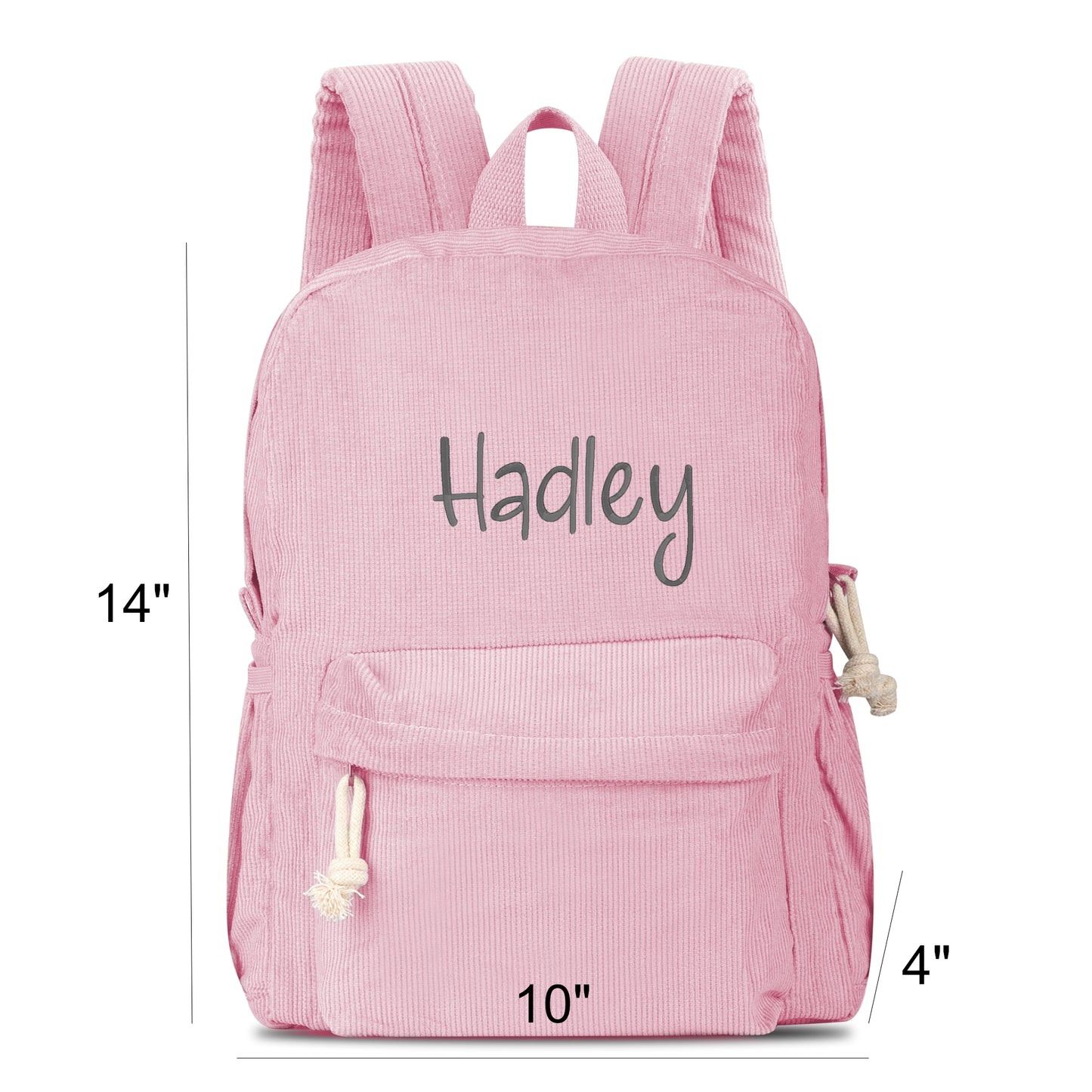 Personalized Corduroy Backpack Cute Baby Bag Backpack –Back To School Preschool Kindergarten Toddler Backpack for Boys and Girls- Pink