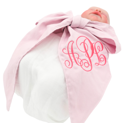 Personalized Newborn Swaddle Sash-Cotton Maternity Sash with Big Bowknot - Custom Sash for Baby Girls & Boys-Newborn Photography