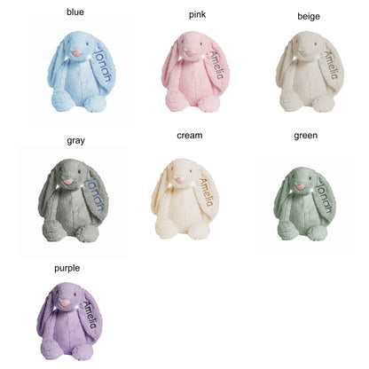 Personalized Super Soft Plush Bunny - 16 Inches Stuffed Animal Toy for Kids - Custom Gift with Embroidered Name on Ear for Easter