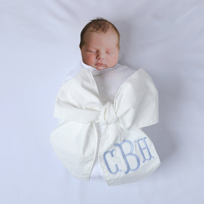 Personalized Newborn Swaddle Sash-Cotton Maternity Sash with Big Bowknot - Custom Sash for Baby Girls & Boys-Newborn Photography