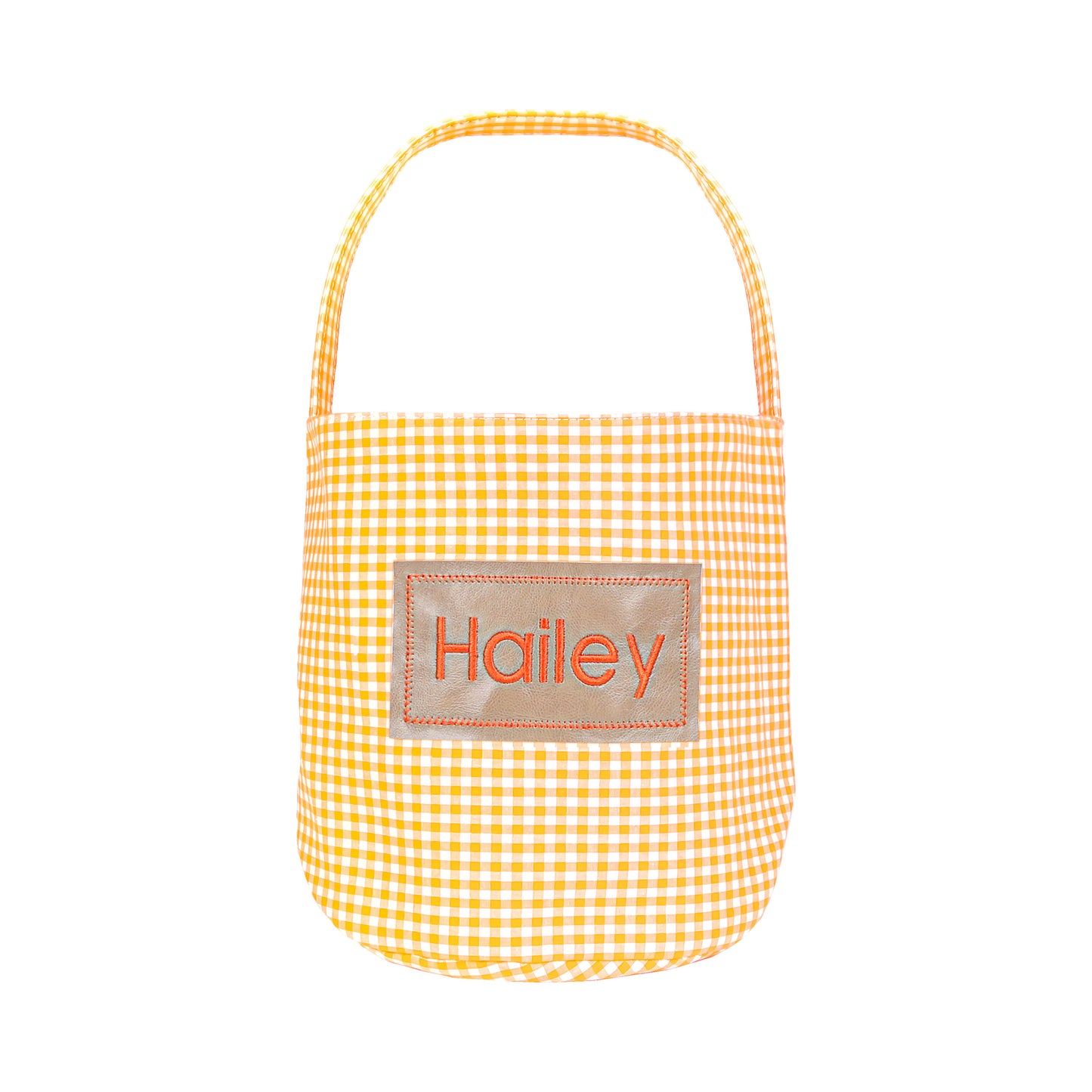 Personalized Halloween Easter  Candy Basket with Embroidered Name - Custom Gingham Halloween Basket- Trick or Treat Tote Bag