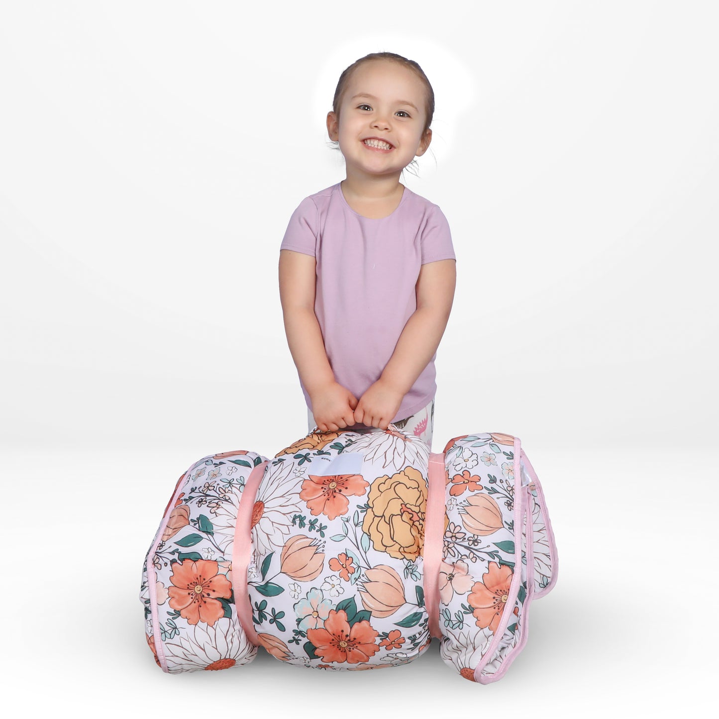 Toddler Nap Mat with Pillow & Blanket Large Portable Roll Up Nap Mats with Name Tag- Thick Kids Sleep Mat for Daycare, Preschool Travel and Camping