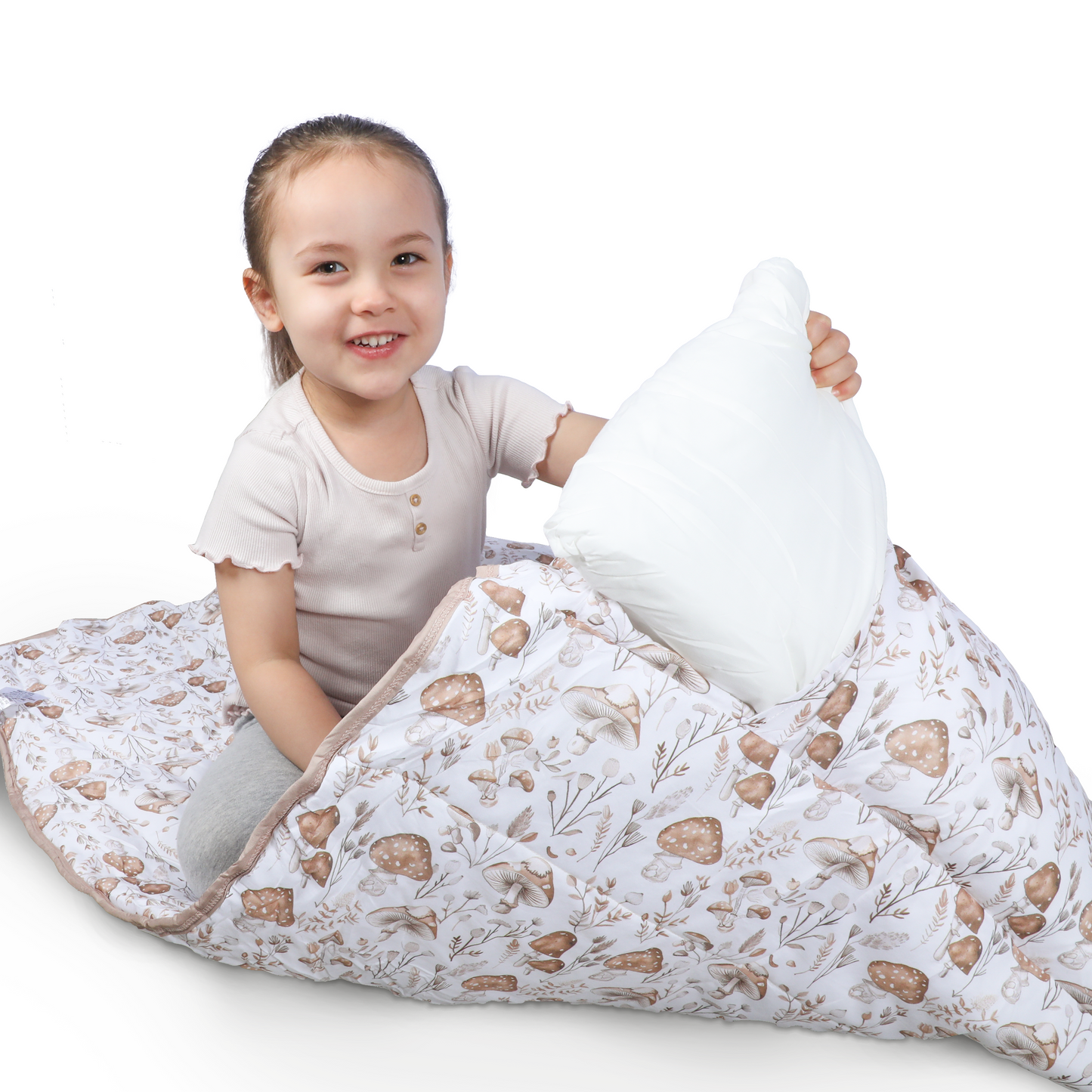 Toddler Nap Mat with Pillow & Blanket Large Portable Roll Up Nap Mats with Name Tag- Thick Kids Sleep Mat for Daycare, Preschool Travel and Camping