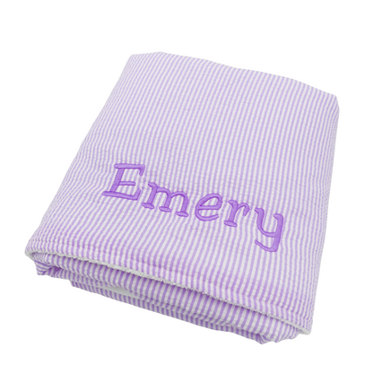 Personalized Gingham Towel, Kids Embroidered Towel, Toddler Seersucker Bath Towel, Kids Beach Towel, Children's Monogram Beach Towel