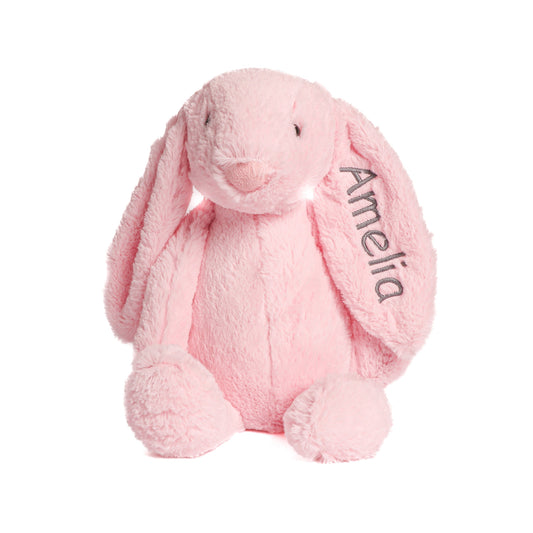 Personalized Super Soft Plush Bunny - 16 Inches Stuffed Animal Toy for Kids - Custom Gift with Embroidered Name on Ear for Easter