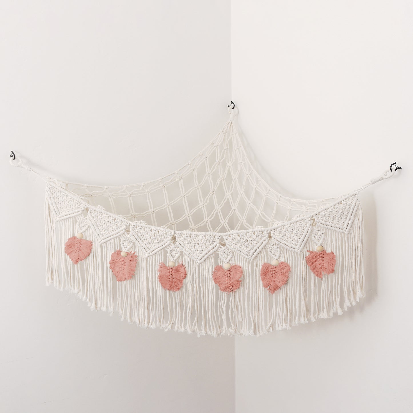 Stuffed Animal Hammock Storage-  Macrame Plush Net- Kids Room Storage- Boho Nursery Decor- Playroom Wall Hanging Hammock