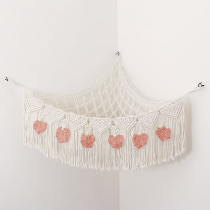Stuffed Animal Hammock Storage-  Macrame Plush Net- Kids Room Storage- Boho Nursery Decor- Playroom Wall Hanging Hammock