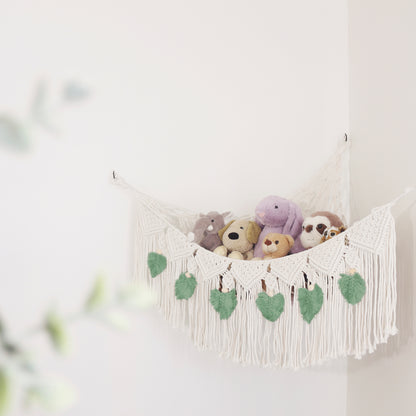 Stuffed Animal Hammock Storage-  Macrame Plush Net- Kids Room Storage- Boho Nursery Decor- Playroom Wall Hanging Hammock