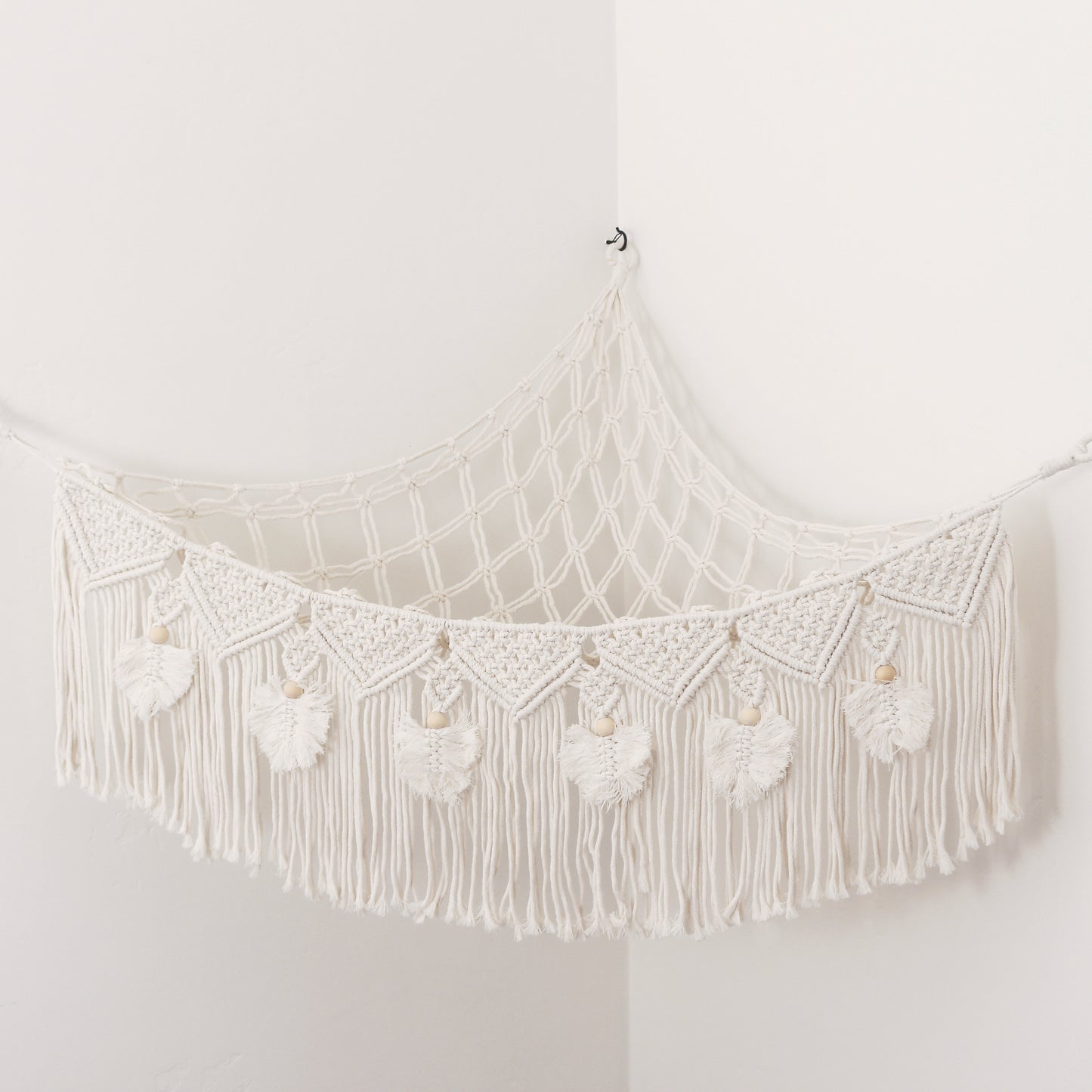 Stuffed Animal Hammock Storage-  Macrame Plush Net- Kids Room Storage- Boho Nursery Decor- Playroom Wall Hanging Hammock