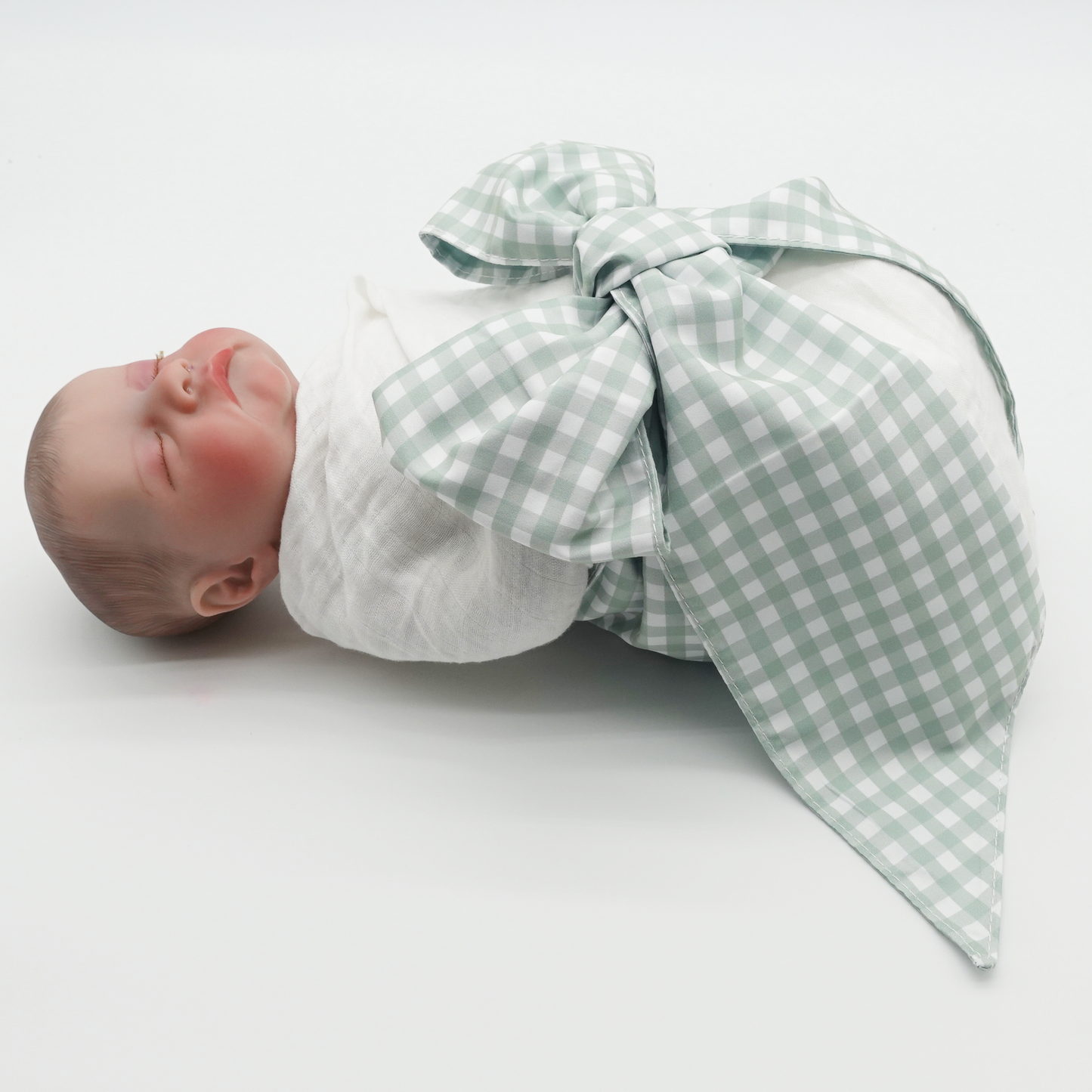 Newborn Swaddle Sash-Cotton Maternity Sash with Big Bowknot - Custom Sash for Baby Girls & Boys-Newborn Photography Plaid
