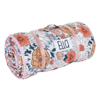 Personalized Toddler Nap Mat with Pillow and Blanket Kids Sleeping Bag for Boys and Girls Napmat with Custom Name Preschool Daycare Floral