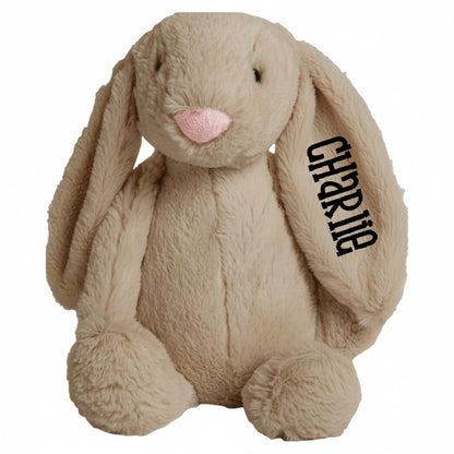 Personalized Super Soft Plush Bunny - 16 Inches Stuffed Animal Toy for Kids - Custom Gift with Embroidered Name on Ear for Easter