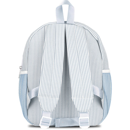 Personalized Seersucker Backpack Cute Baby Bag Backpack –Back To Schoo Preschool Kindergarten Toddler Backpack for Boys and Girls