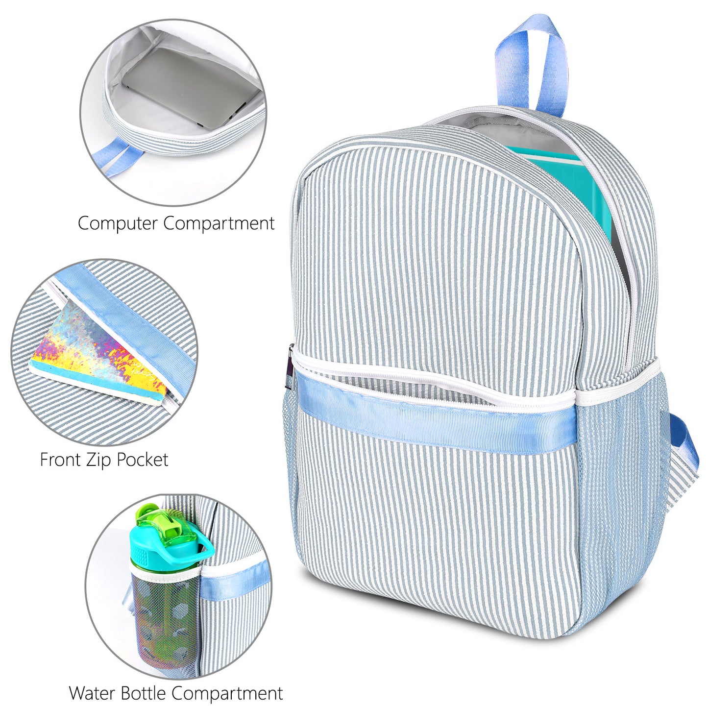 Seersucker Backpack for Kids