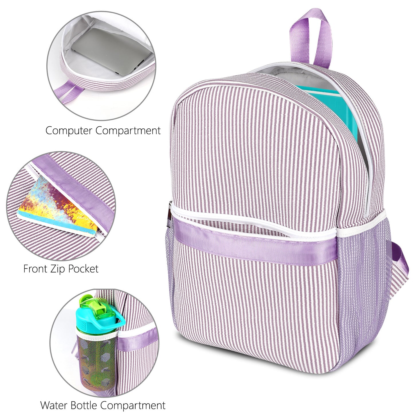 Seersucker Backpack for Kids