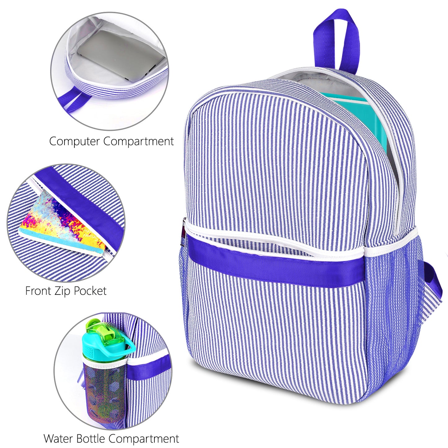 Seersucker Backpack for Kids